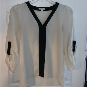 White blouse with black detail